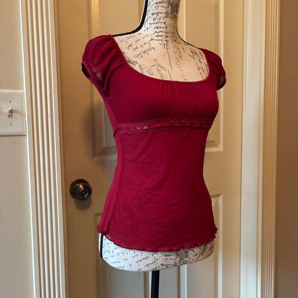 Unbranded Women's Red and Burgundy Blouse